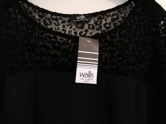 Wallis Top Size M 40 Inch Bust 27 Long Black Long Sleeves Super Soft - Picture 2 of 12